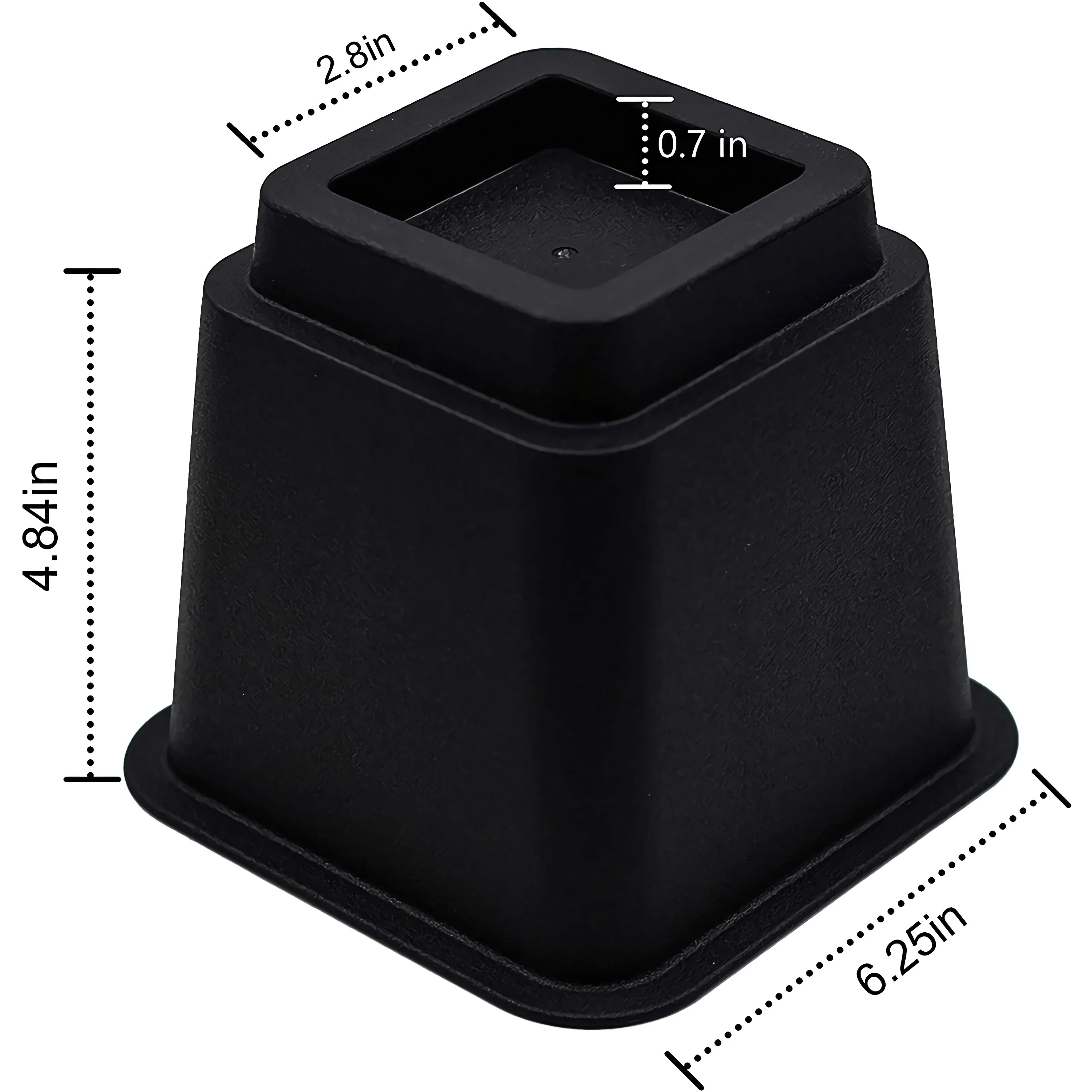 4 Pack Heavy Duty 6 Inch Plastic Bed Riser Adjustable Bed Furniture