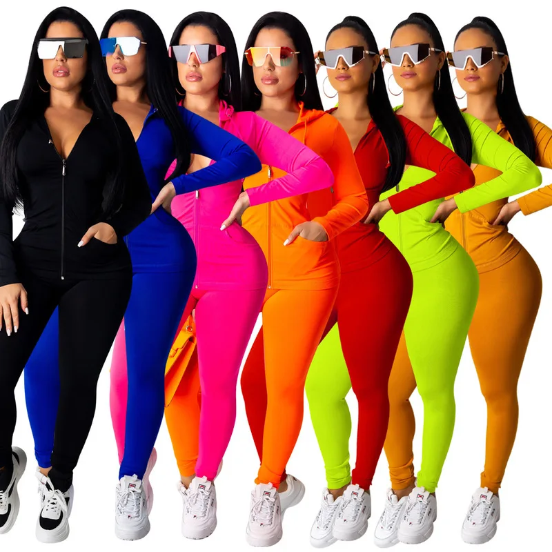 

Two piece clothing hoodie tracksuit set 2021 gym womens jogging set sweat track suit for women