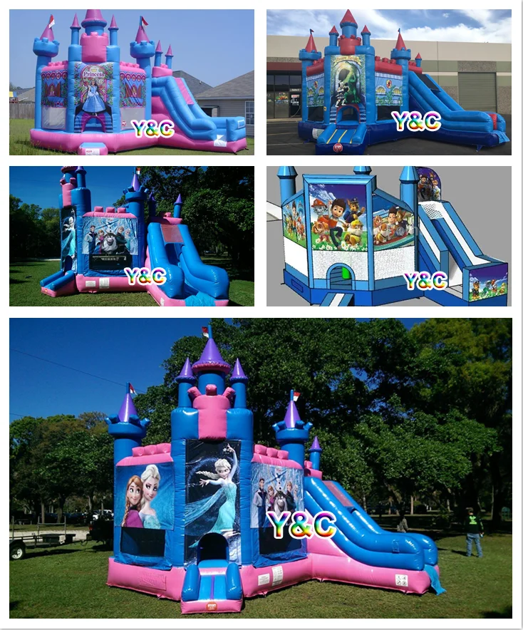 Inflatable trampoline slide