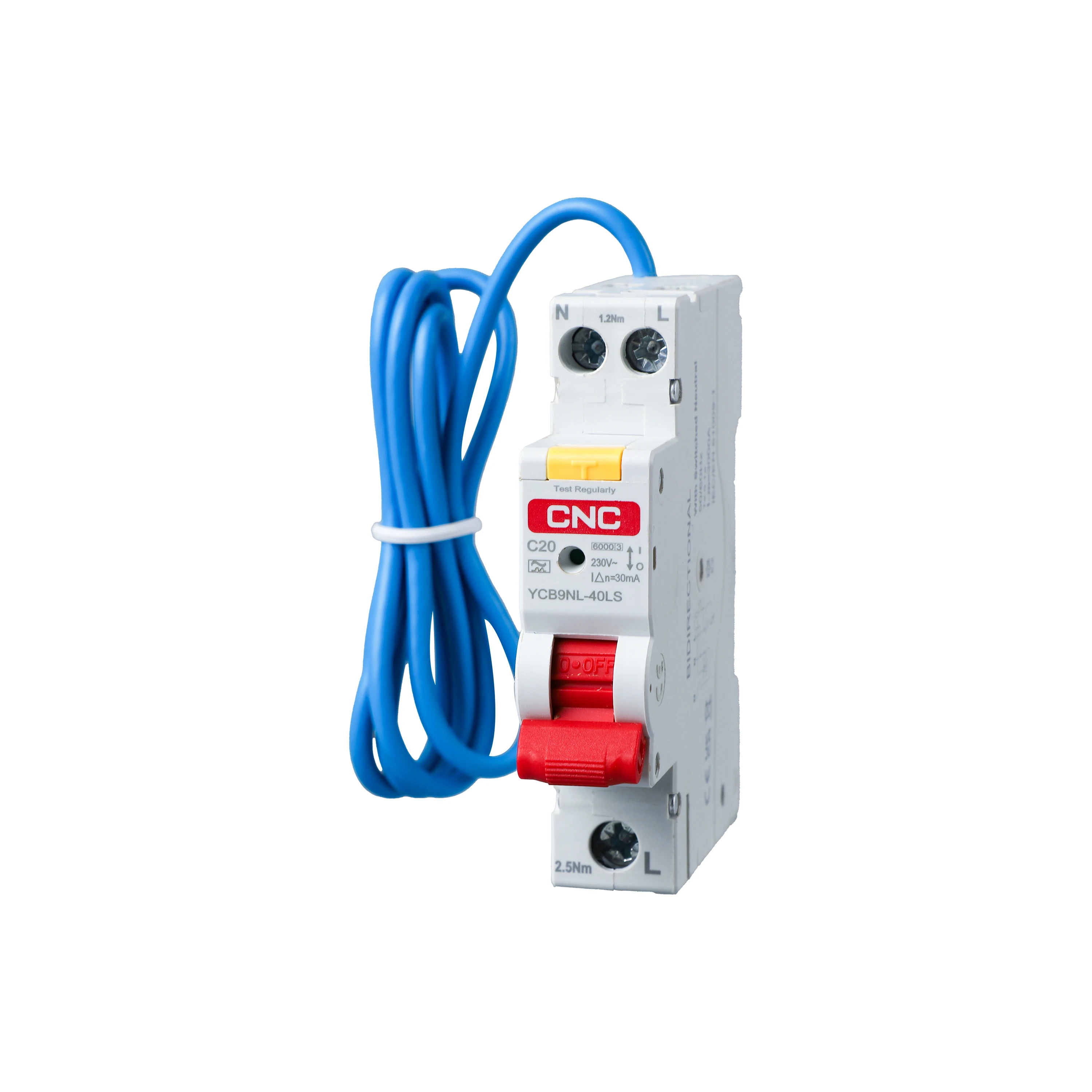 CNC YCB9NL-40LS RCBO a Type AC HO231N 1P+N 6KA 30MA 230V BCD Curve