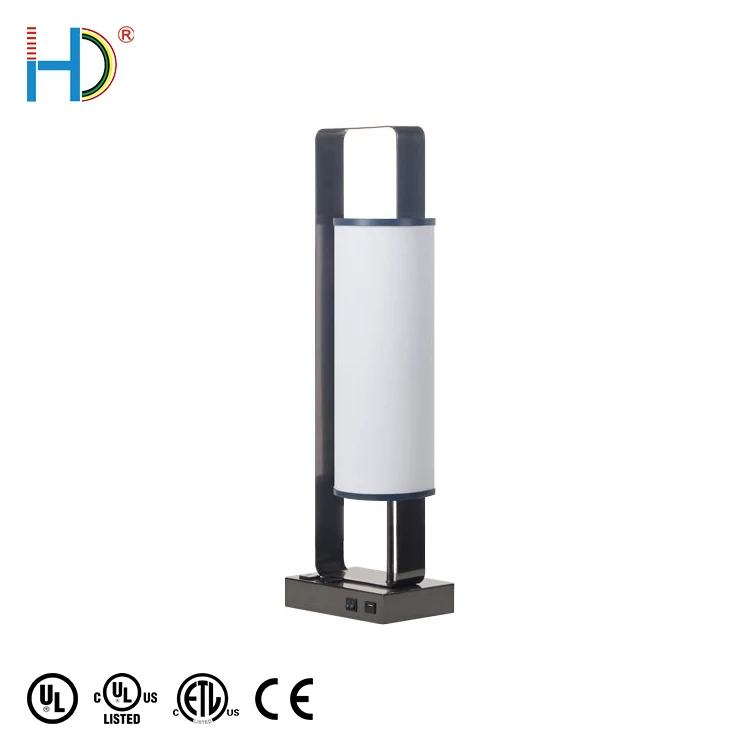 Modern White Round European Style Metal Material Table Lamp For Bedroom