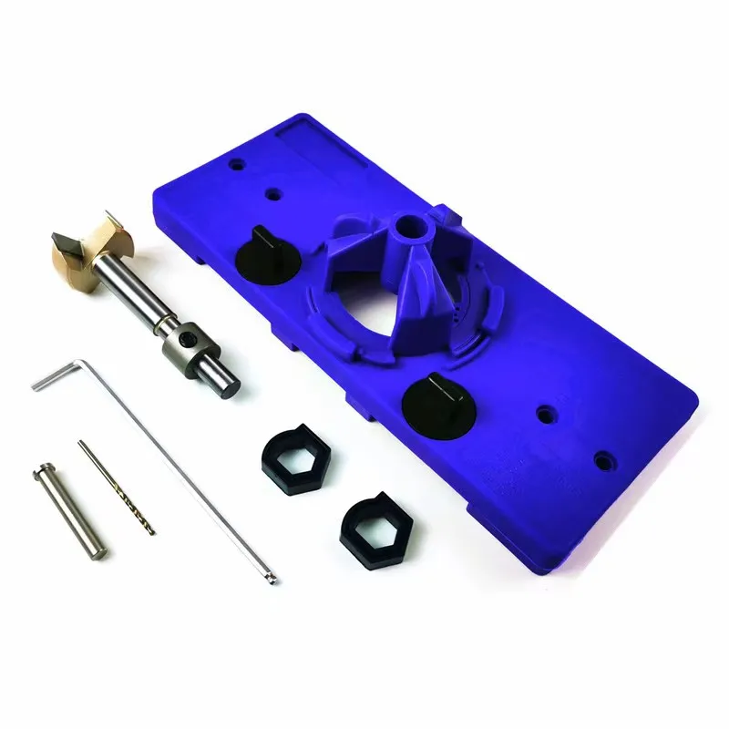35mm Concealed Hinge Jig Door Boring Hole Template Bit Drill Guide Set Hinge Opener Woodworking