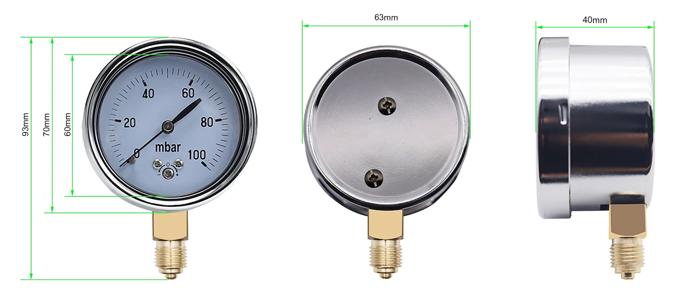 Digital Stainless Steel Manometer Gauge Gas Pressure Meter 0-150mbar ...