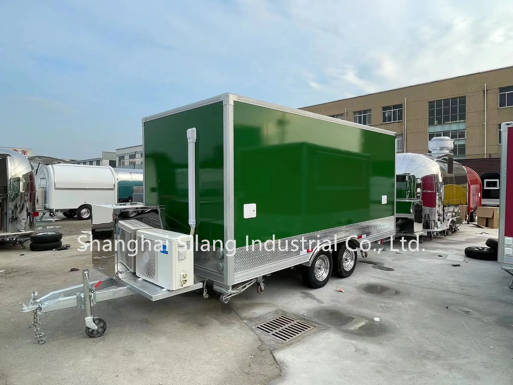 SL-6Z Customized Green Mobile Fast Food Square Trailer Food truck For USA Standard details