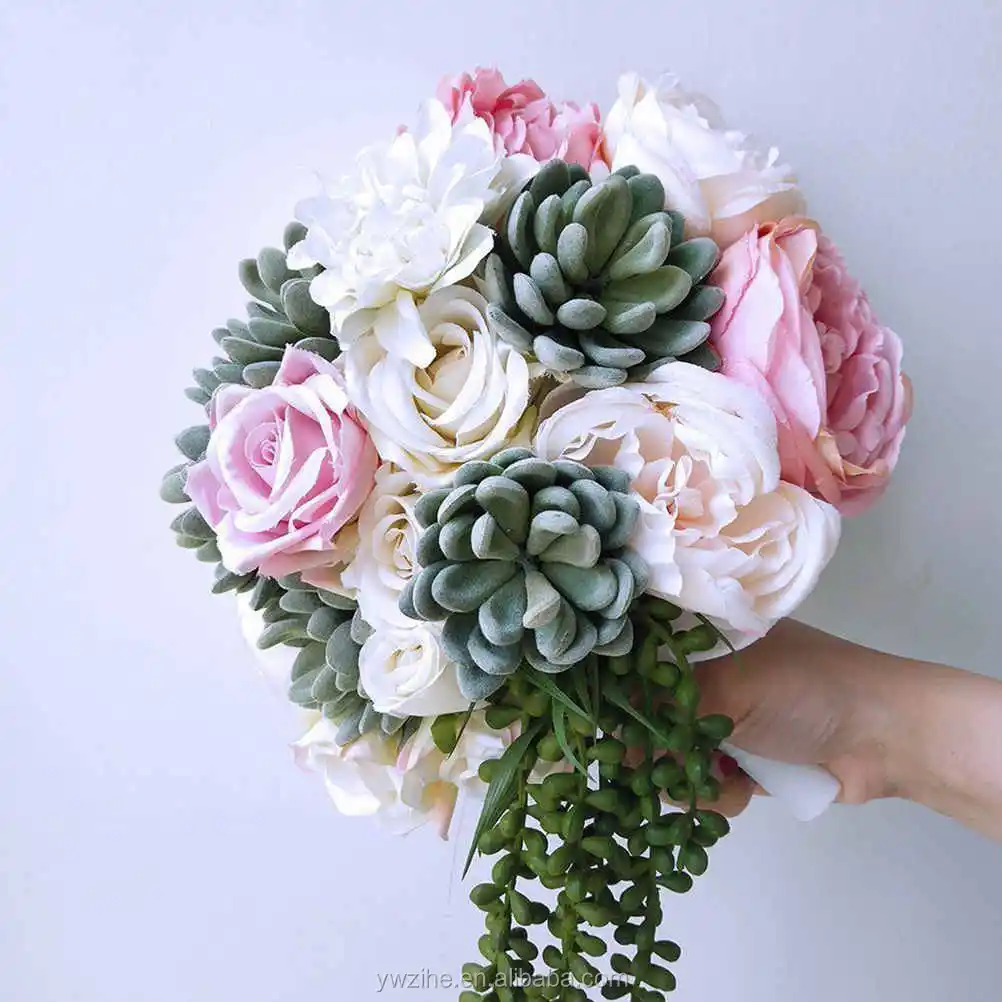 1pc Bride Bouquet Holder For Wedding Foam Flowers Handle