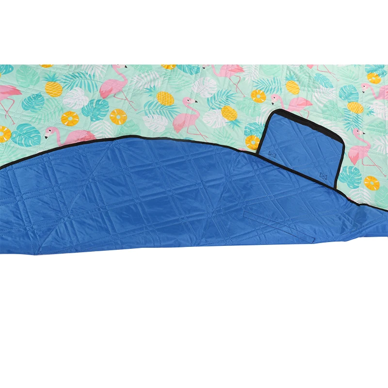 Roll Up Canvas Round Sand Proof Waterproof Beach Picnic Blanket Tote
