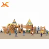 Huge outdoor playground wooden equipment children castle Pirate Ship playhouse plastic slide HFA-1818403