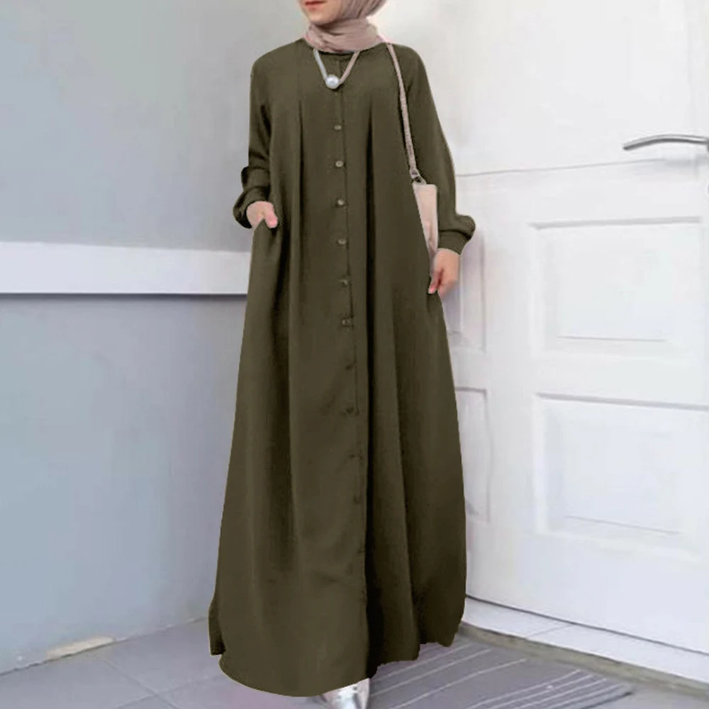 Long Skirt Large Loose Temperament Commuter Long Gown Dress Islamic ...