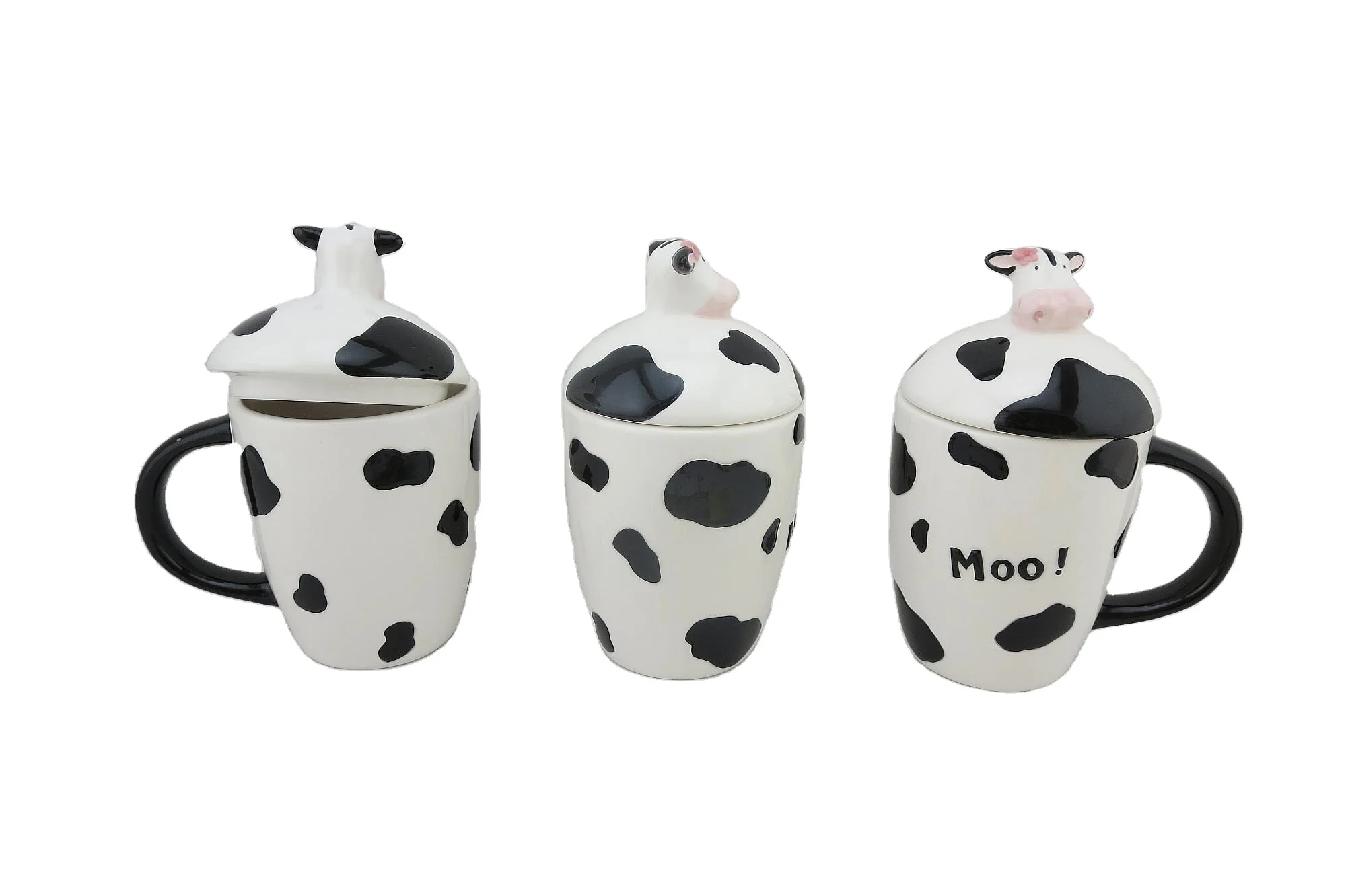 Bonwill Cow Design Ceramic Mug With Lid Coffee Mug Cup - Buy Cow Print