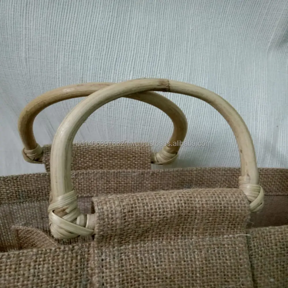 High Quality Recycled Wine Bag Pvc Transparent Window Custom Jute