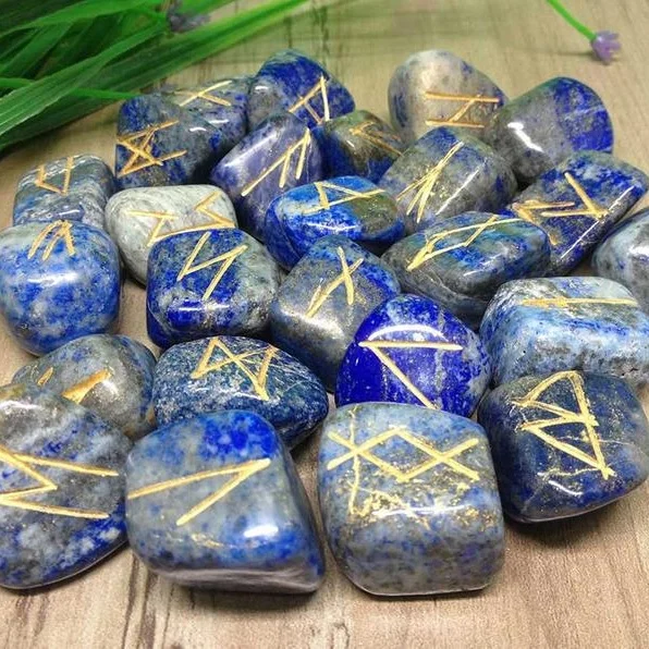 High Quality Lapis Lazuli Elder Futhark Rune Set Gemstone - Buy ...