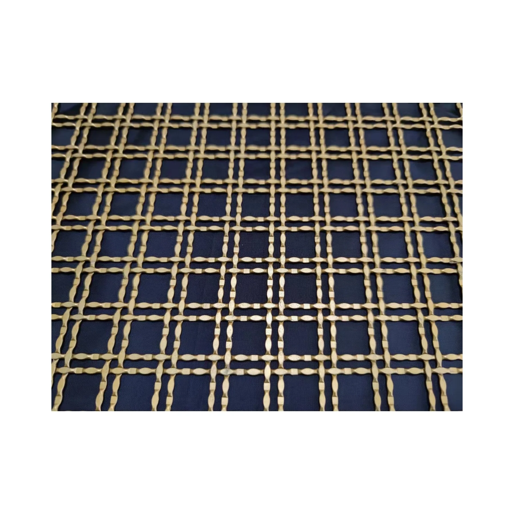 Flat Wire Square Grid Stainless Steel Brass Metal Gold Color Decorative