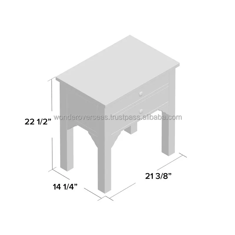 Handmade White & Grey Colour Best Quality Bed Side Table By Wonder