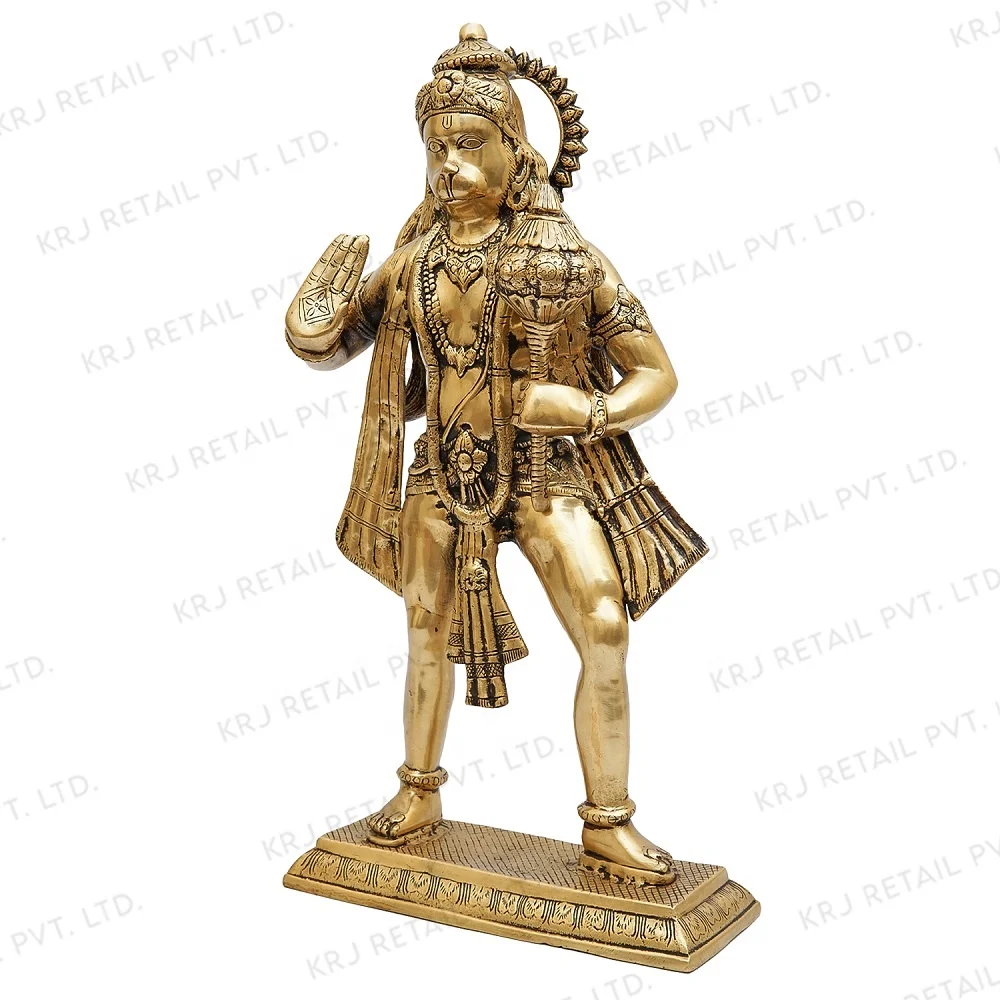 Brass Standing Hanuman Idol Home Religious Decor Showpiece - Buy Lord ...