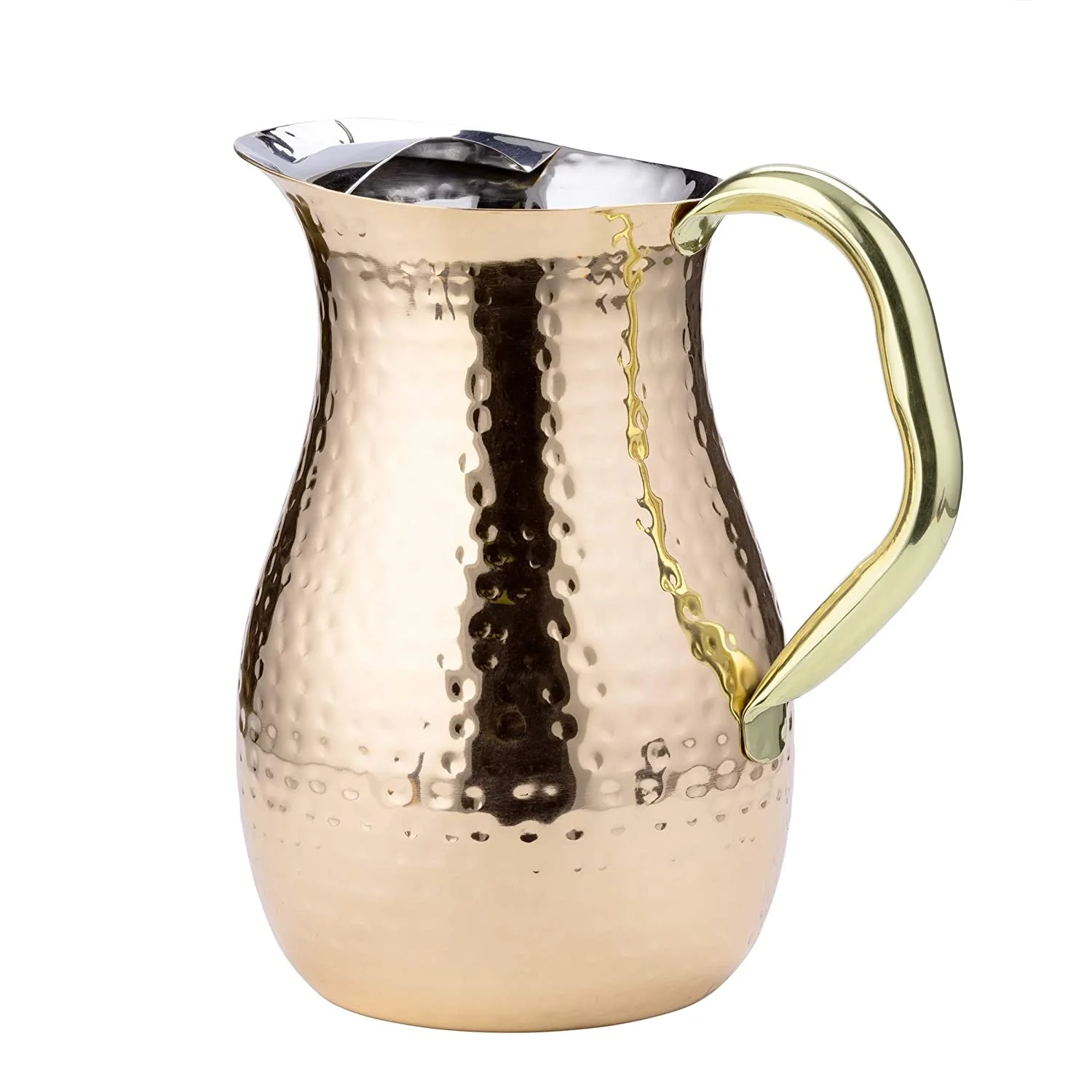 Copper Water Pitcher Hammered Copper Plated Water Pitcher 2 Liters