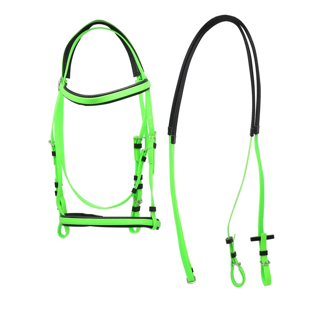 Horse Bridle And Reins Buy Horse Equipment Neon Yellow Horse Racing