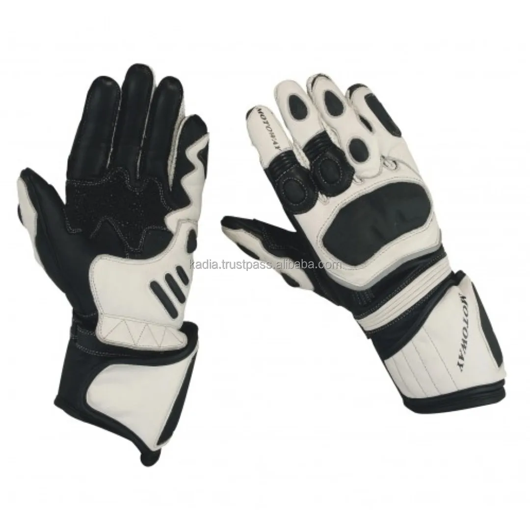 Motorcycle Racing Leather Gloves Mens Women 4 Season Driving Black