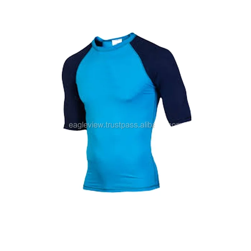 100 Polyester Plain Rash Guard Short Sleeve Rash Guard With Printed