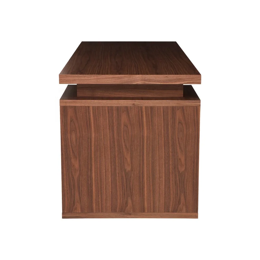 Modern Dark Brown Office Desk Solid Teak Wood With Natural Finish Buy