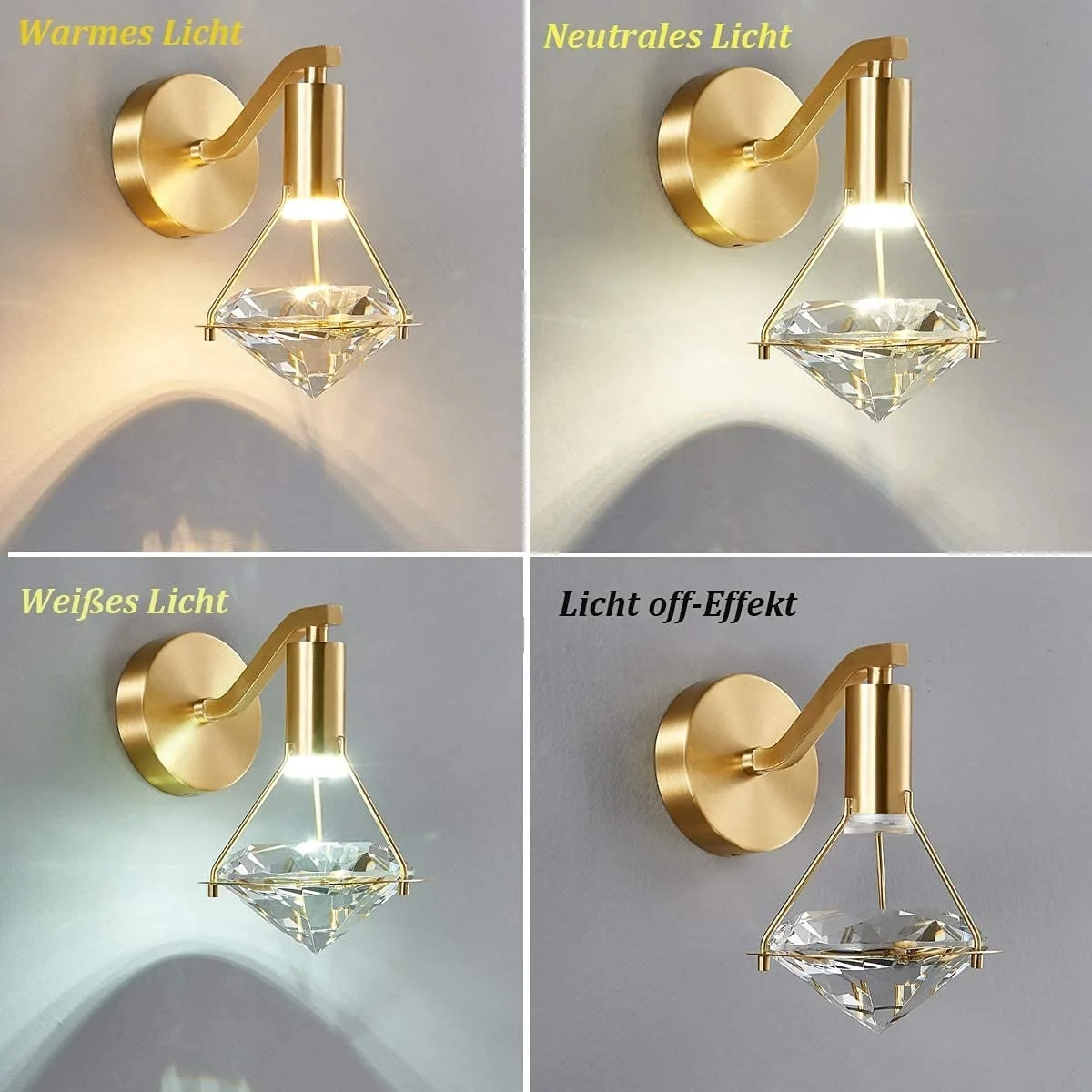 Modern Luxury Rhombus Crystal Lamp Wall Lighting Brass Material Hotel ...