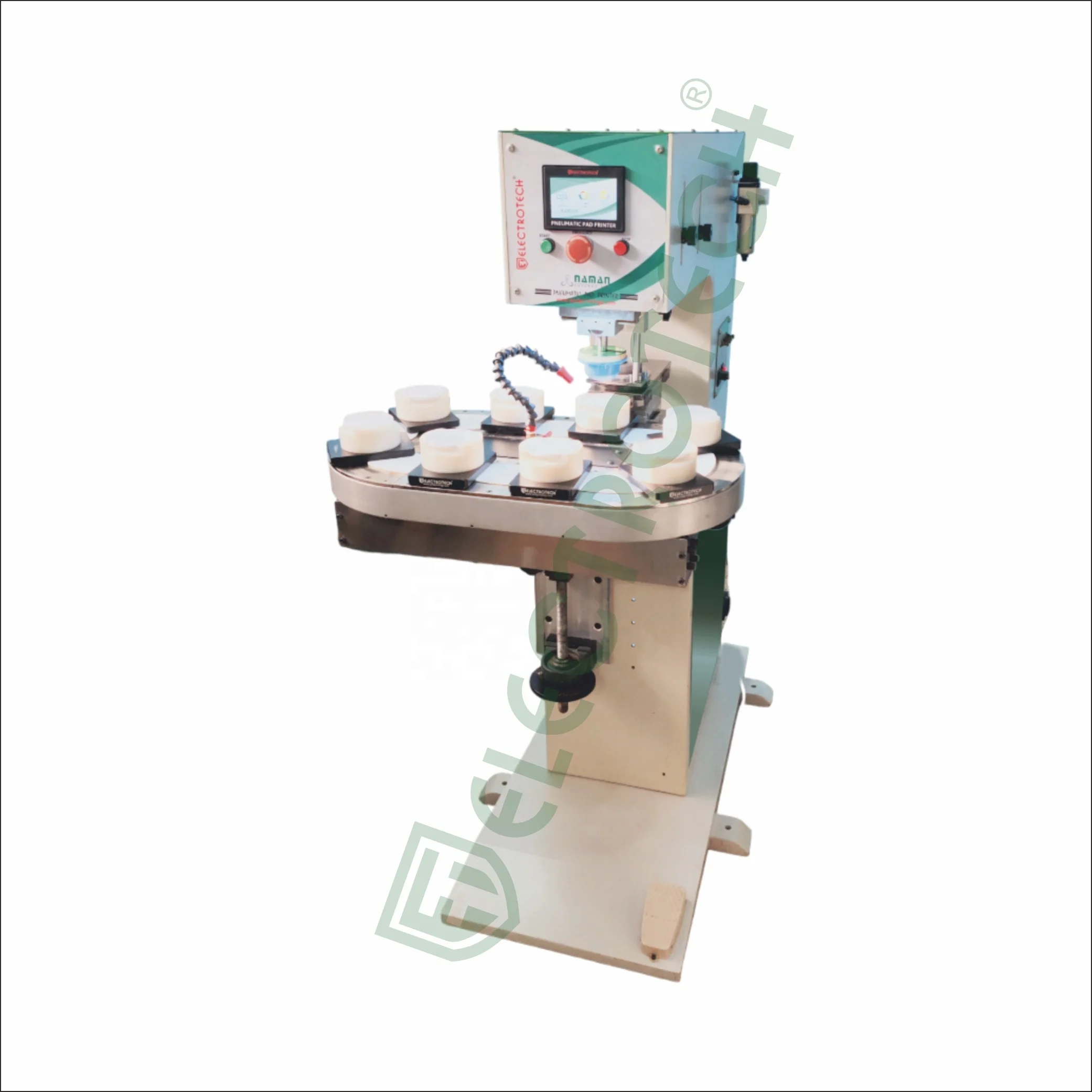 2 Color Pneumatic Pad Printing Machine Sealed Ink Cup With 8 Station ...