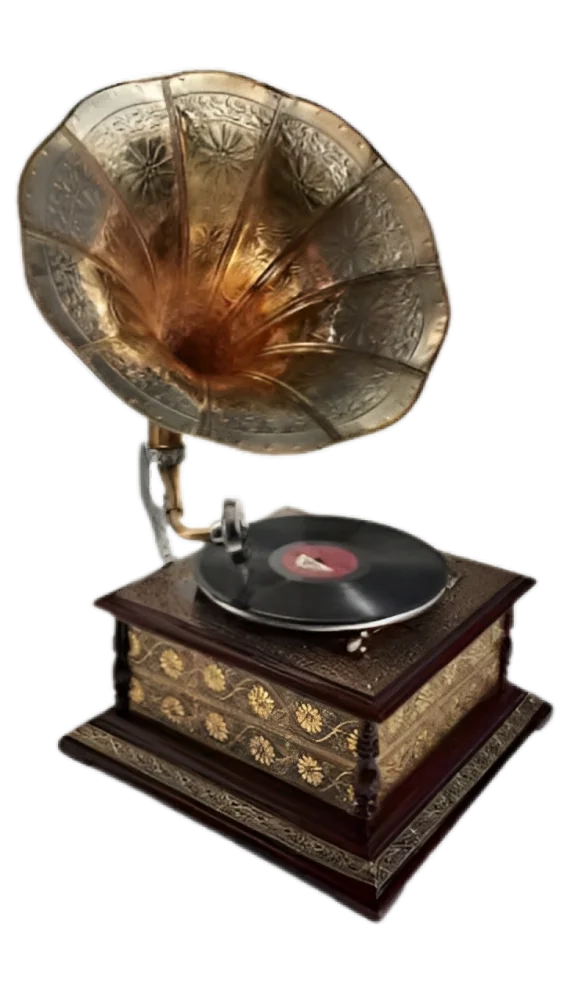 Antique Design Wooden & Brass Gramophone Home Decoration Collectable ...