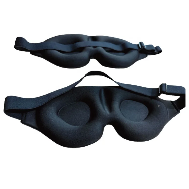 Light Block Blindfold Black 3d Contoured Memory Foam Sleeping Eye Mask