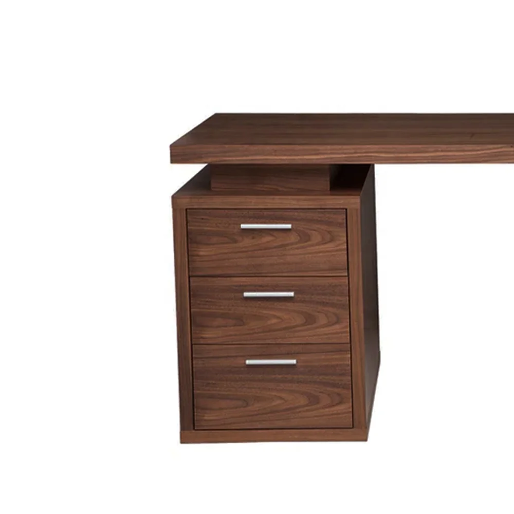 Modern Dark Brown Office Desk Solid Teak Wood With Natural Finish Buy