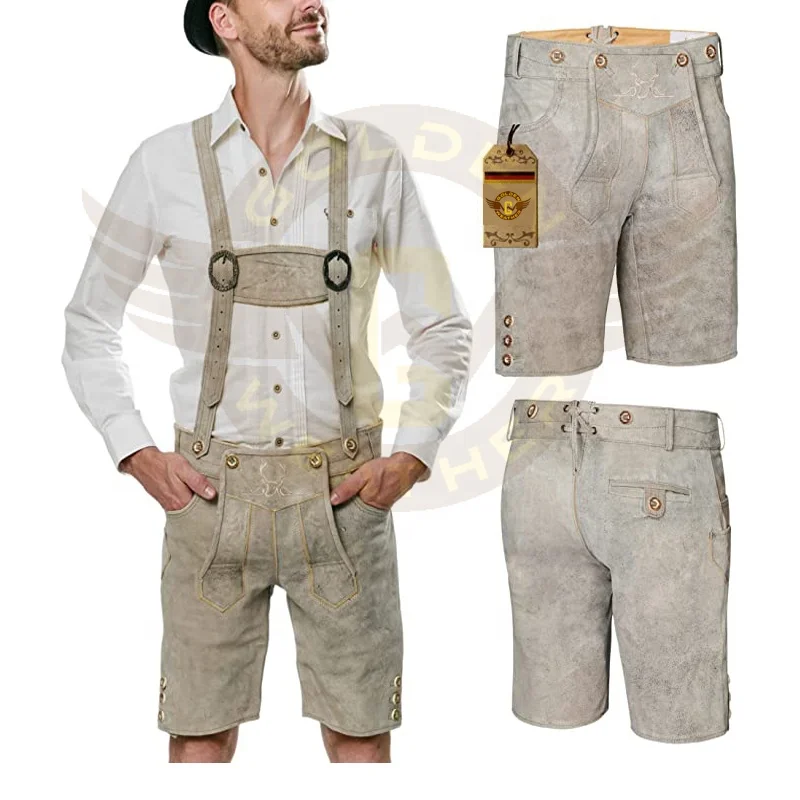 2022 Latest Bavaria Trachten Lederhosen Men Oktoberfest Costume Genuine