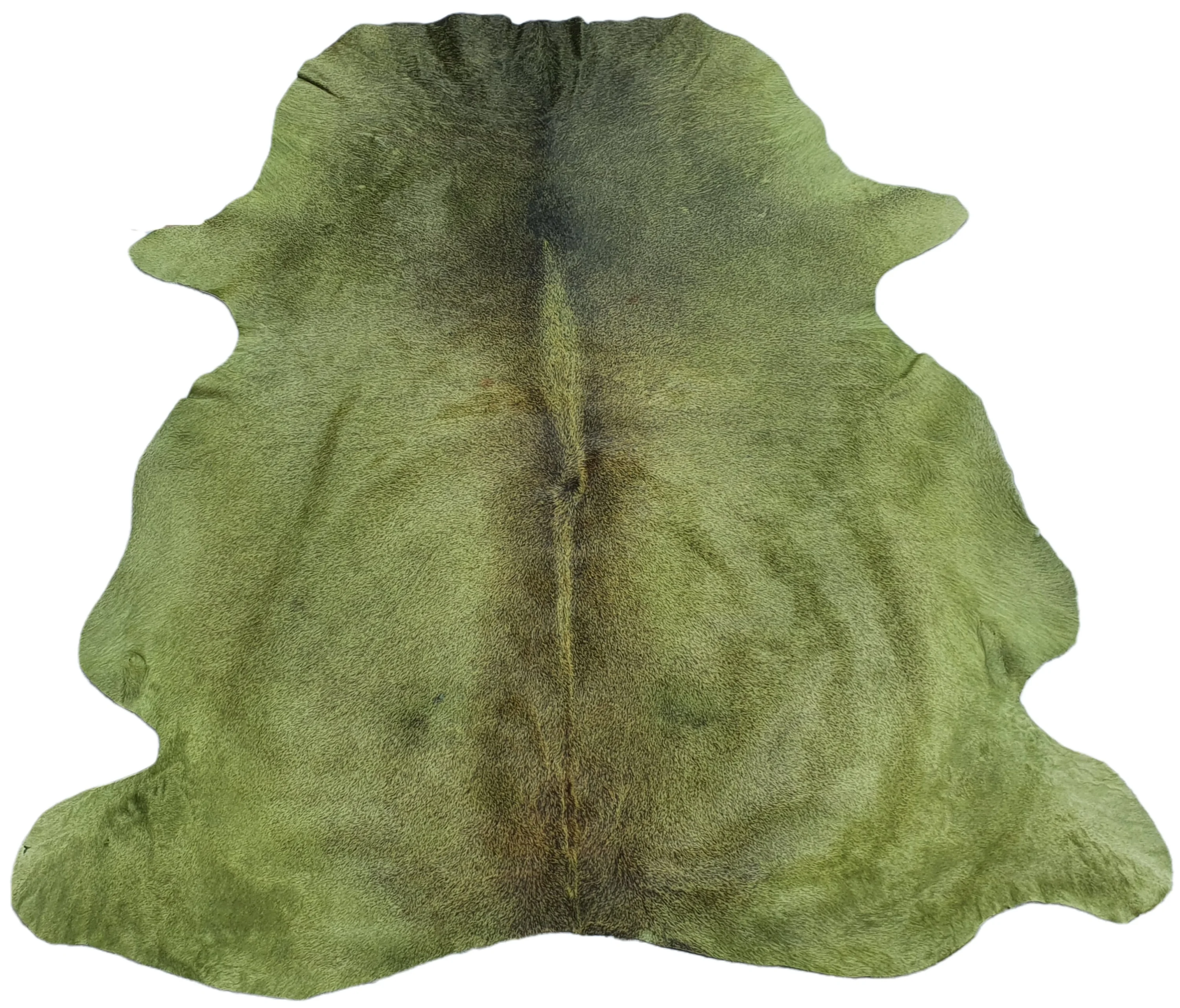 Dyed Khaki Color Real Leather Cowhide Fur Leather Handmade For Modern