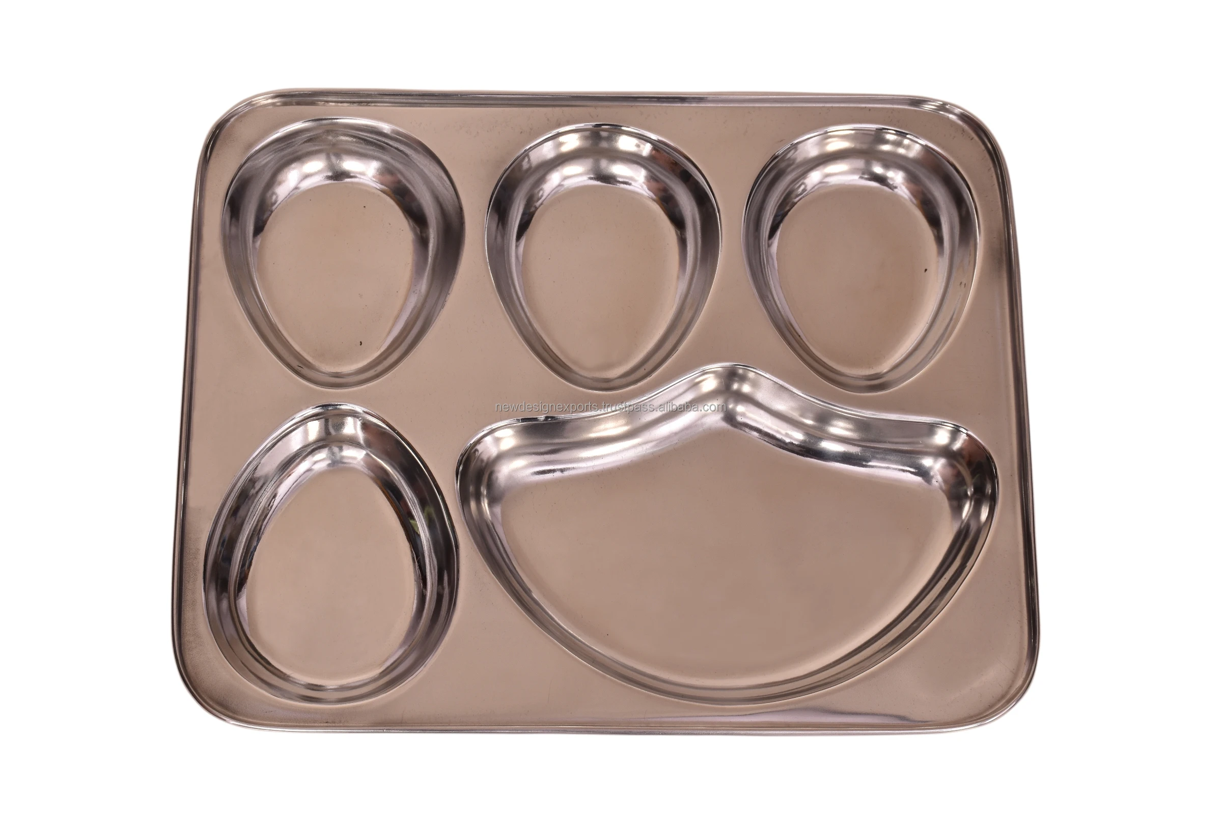 Rectangular Stainless Steel Partition Plate Ss Divided Dinner Plate5