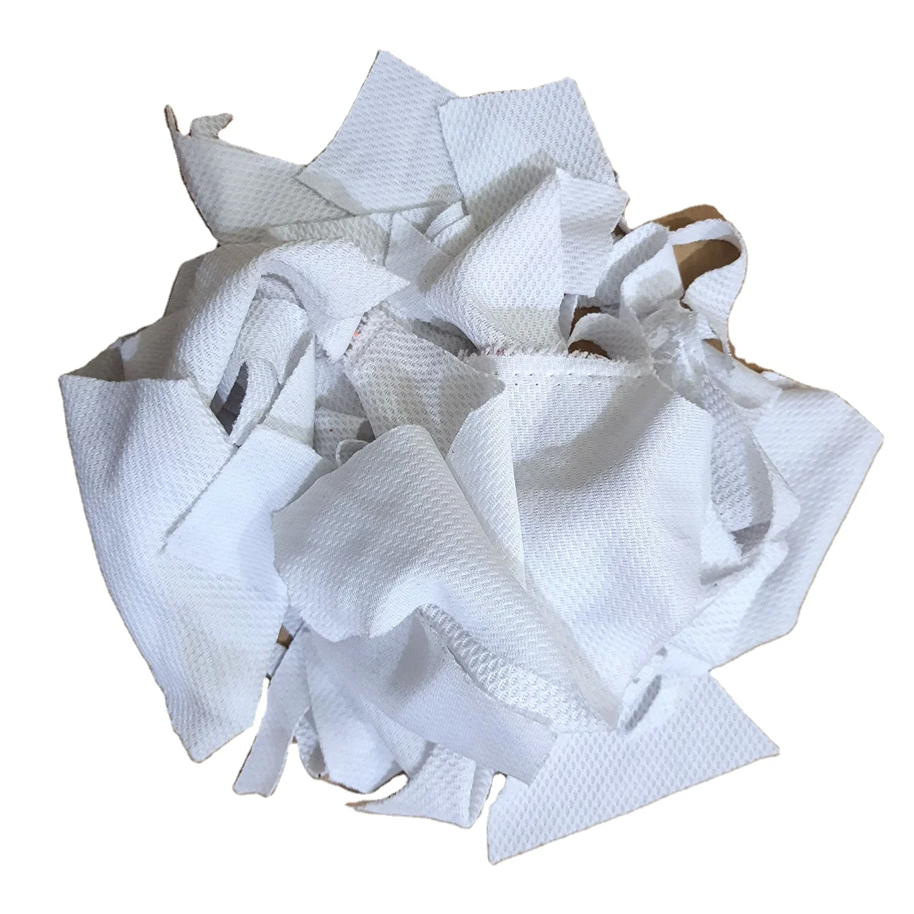 White Polyester Knit Fabrics Waste Clean A Grade Garment Factory Waste For Recycle From