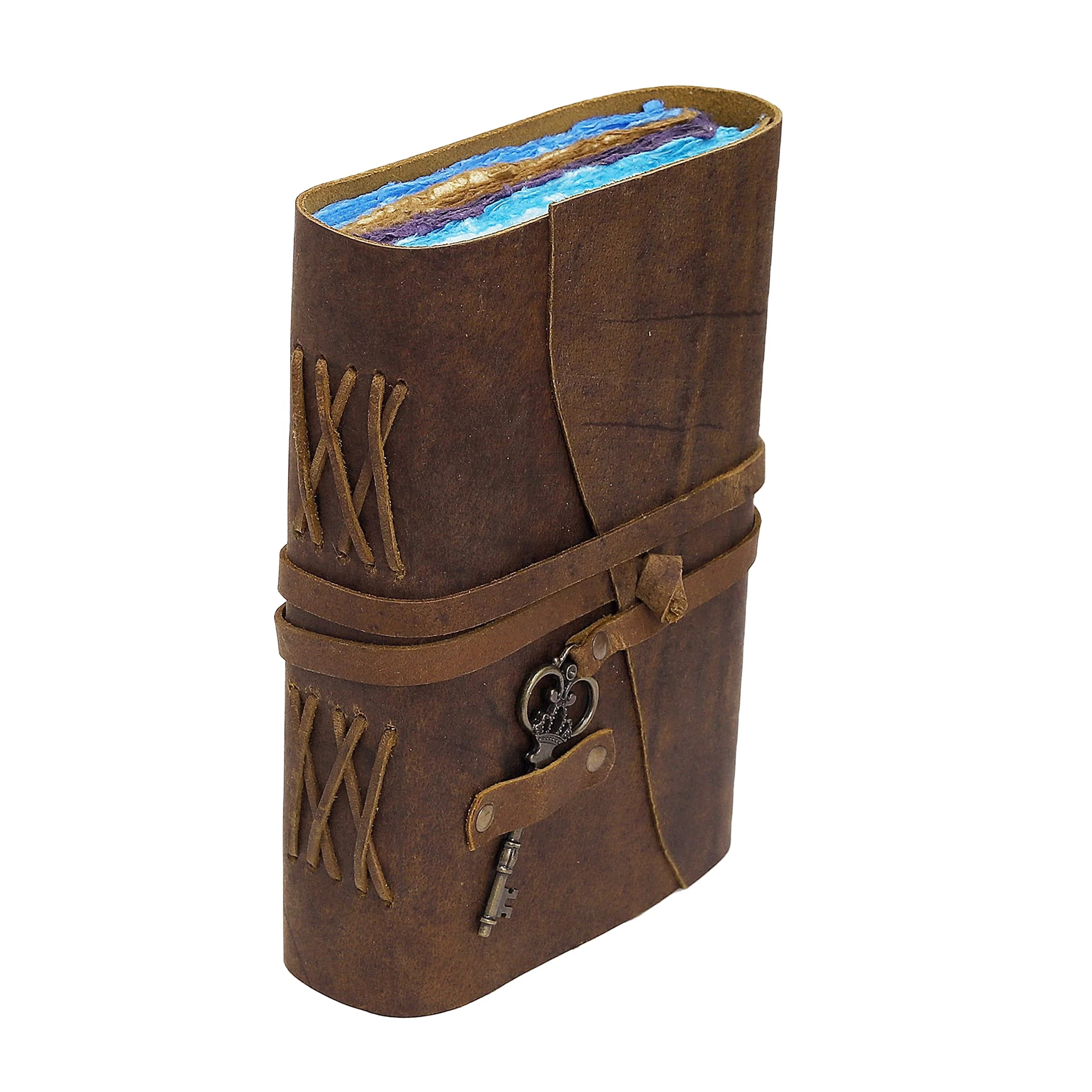 Deckled Edge Leather Journal 240 Pages Vintage Paper Brown Leather