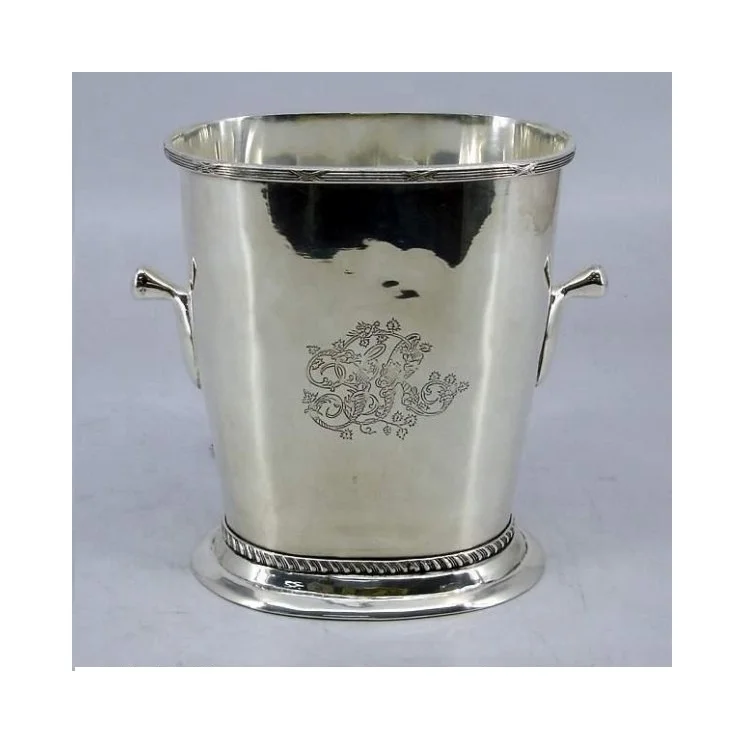 Large Brass Ice Bucket Antique Brass Plating With Handles Latest Metal Wine Cooler Barware Wine