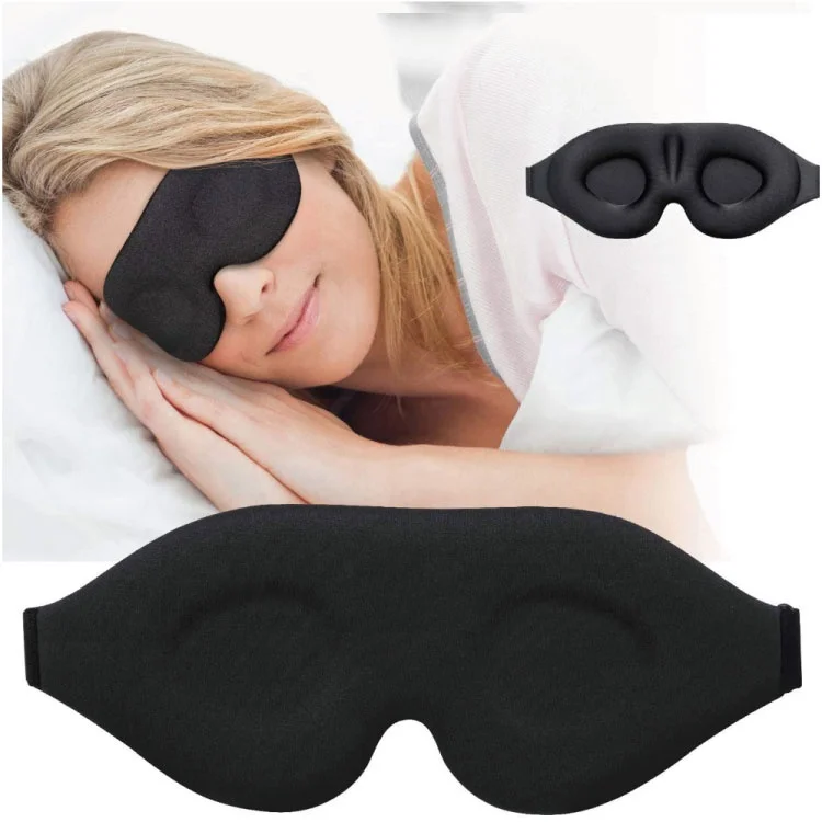 Light Block Blindfold Black 3d Contoured Memory Foam Sleeping Eye Mask ...