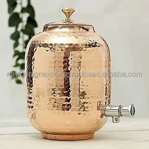 PURE COPPER 4 LITER DISPENSER/MATKA POT Excellent Gifts for Both Men and Women 