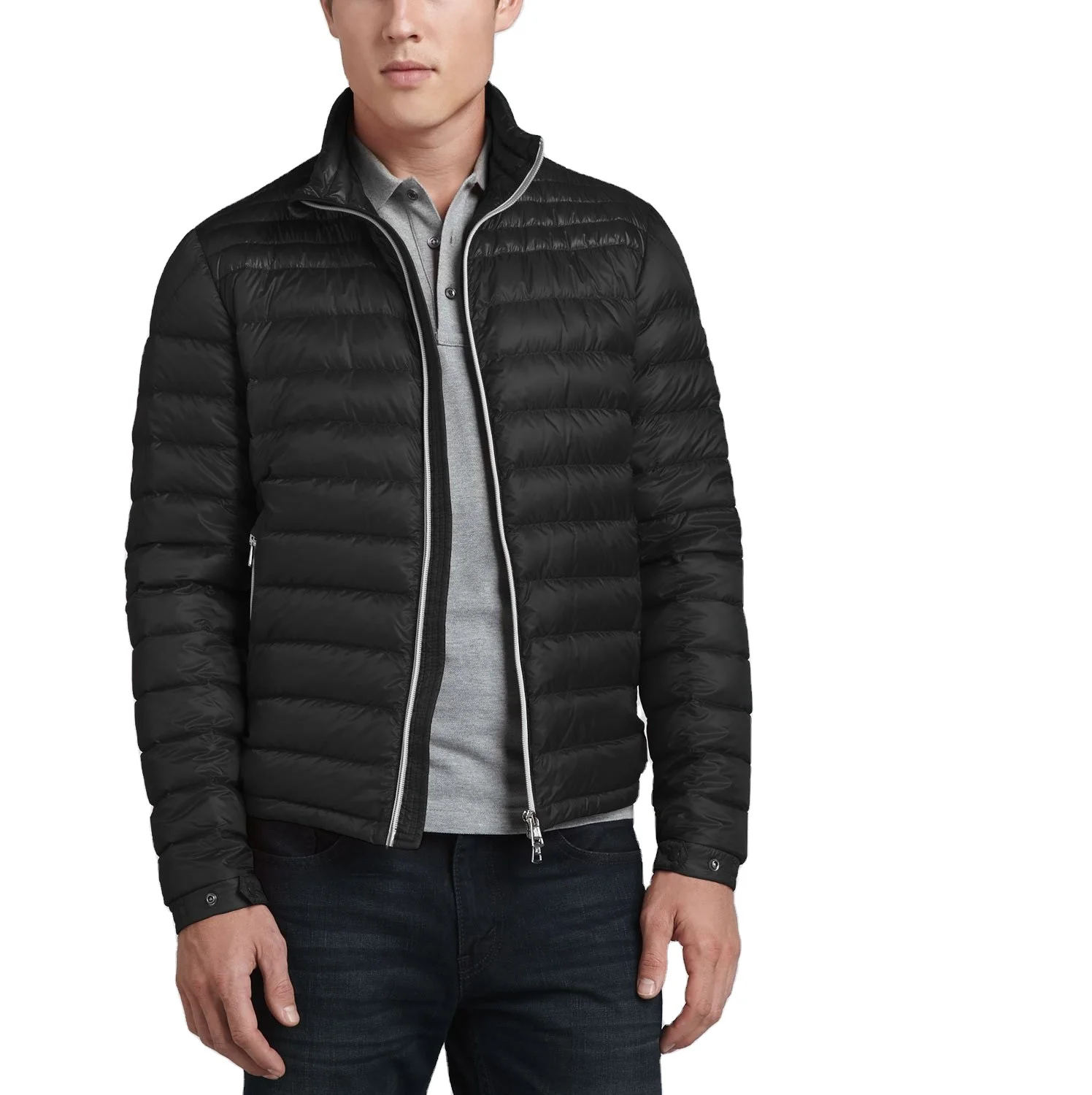 High Quality Wholesale Coat Short Men Thin Down Quilted Puffer Bomber ...