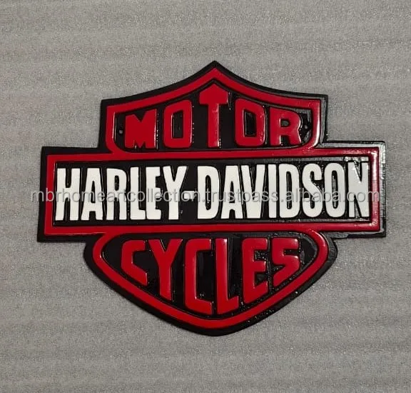 Cast Iron Motor Harley Davidson Cycles Metal Wall Sign And Plaque For