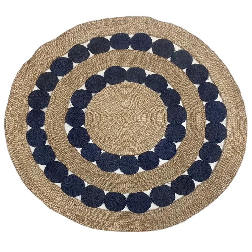 2022 Jute Round Mats Dining Table Placemats With Cotton Rope Mats & Pads100 Cotton Fabric