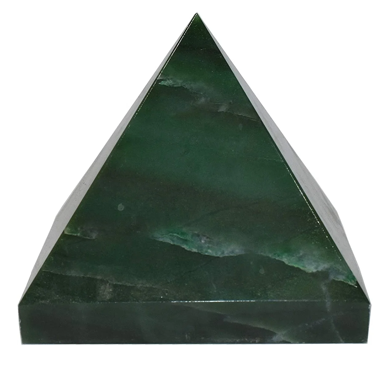 NK CRYSTALS Pirámide de Cristal de Jade Verde Piedras Naturales Reiki Curación Piedras Preciosas Feng Shui Chakra Equilibrio Meditación Generador de energía Pirámide de Vastu Regalos espirituales 