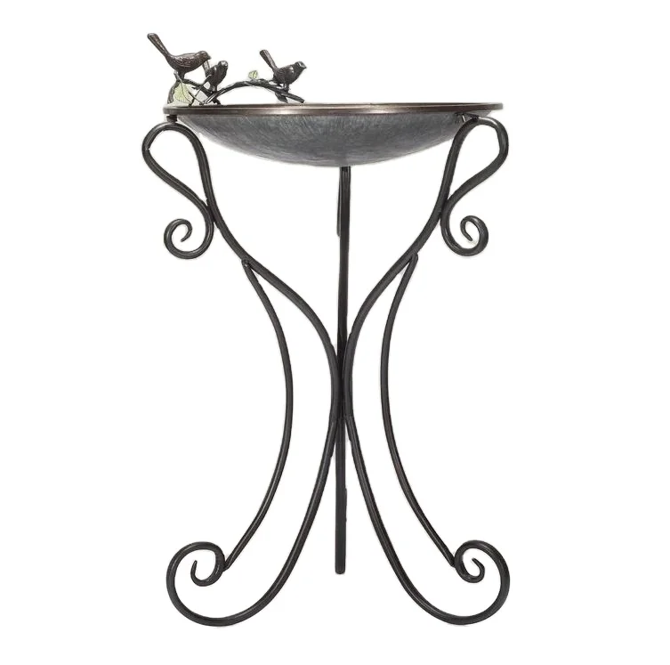 Traditional Metal Bird Bath For Garden Ornaments Home Garden Decoration Birds Bath Feeding Stand