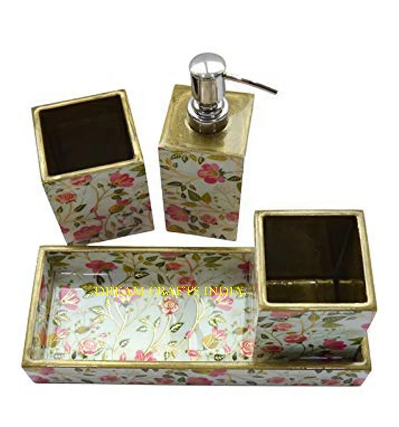 Printed Water Transfer Design Hotel Bathroom Set Luxury Bath