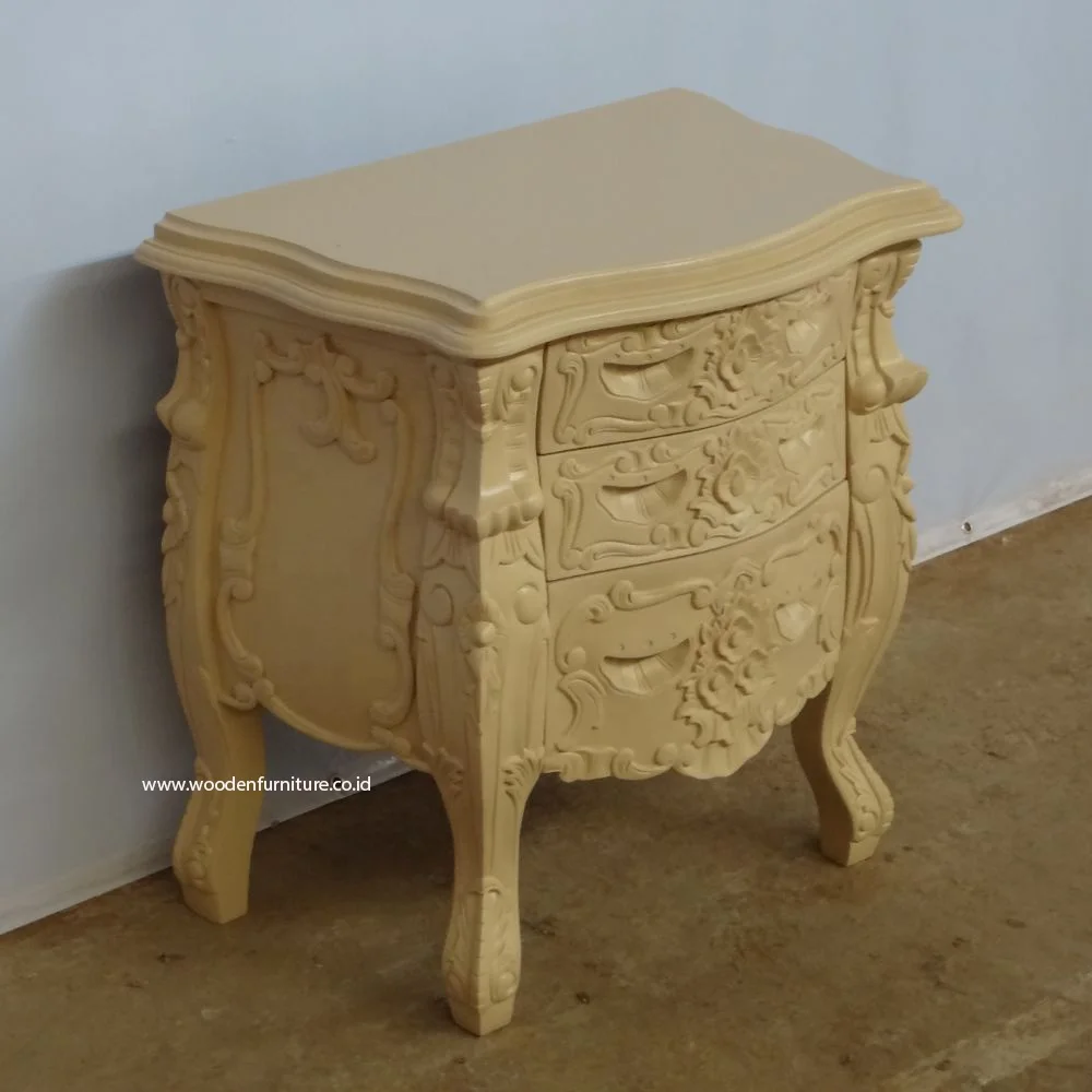 Antique Reproduction Rococo Bedroom Furniture Set With Full Carving