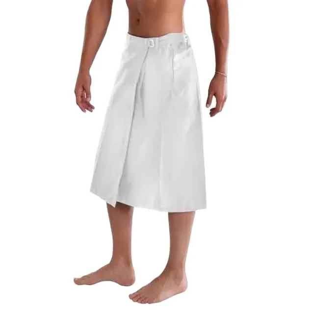 Tribal New White Color Sarong Men Indonesia Lungi Skirts Bali Sarong Pareo Samoan Mens