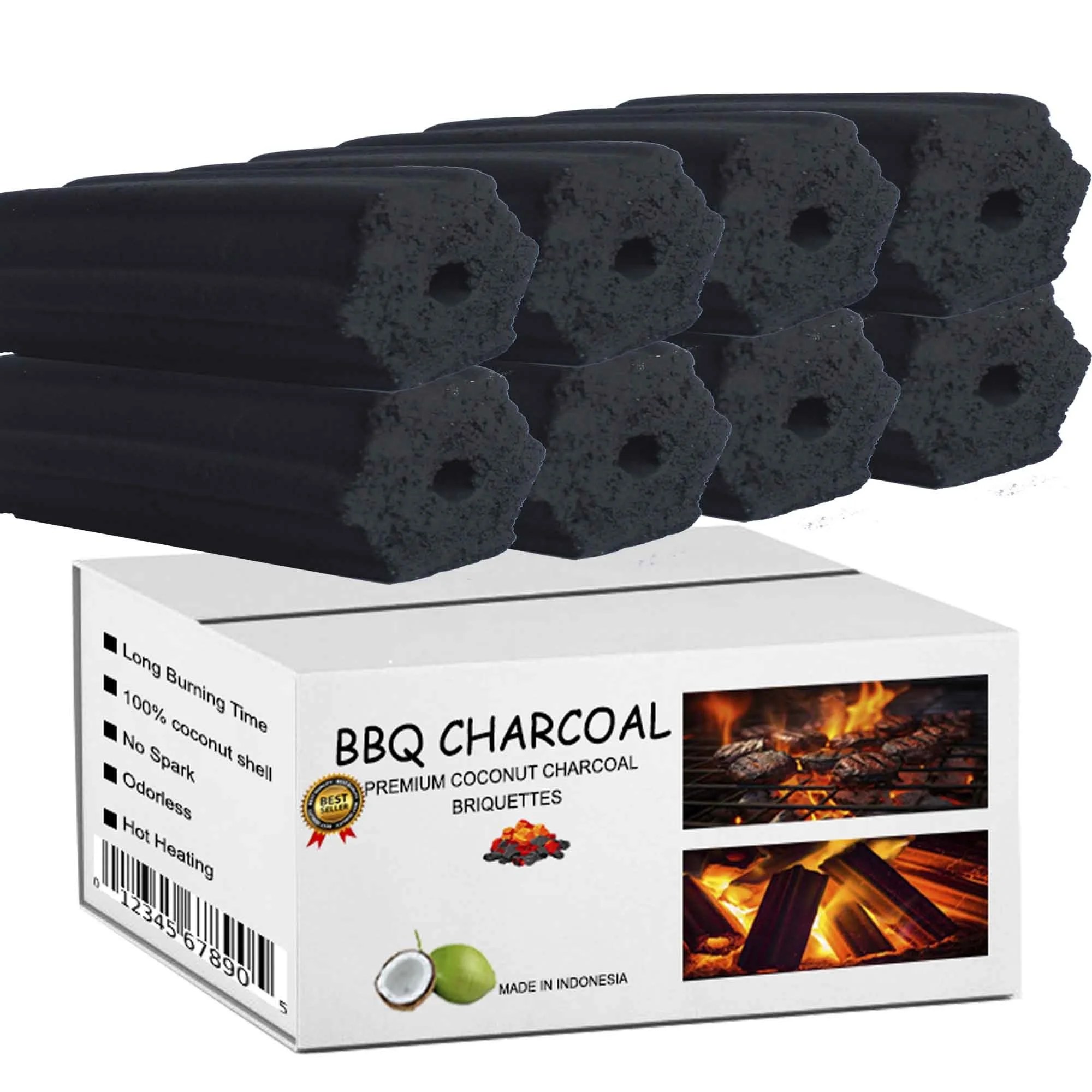 Outdoor Bbq Indonesia Coconut Shell Charcoal Hexagonal Grill Korea Commercial Briquette