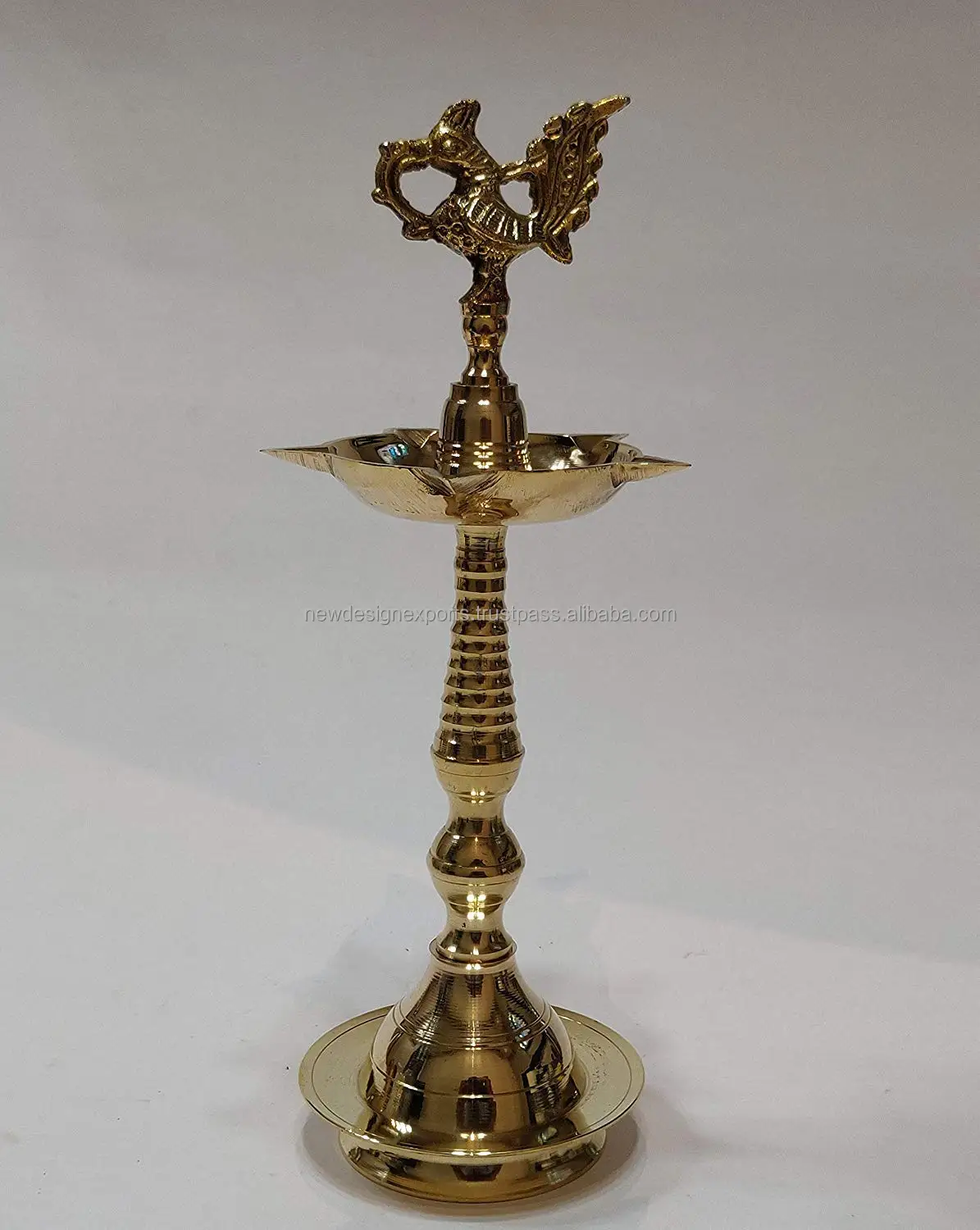 Brass Peacock Mahabharat Diya Oil Lamp Brass Kerala Deep Brass Standing ...