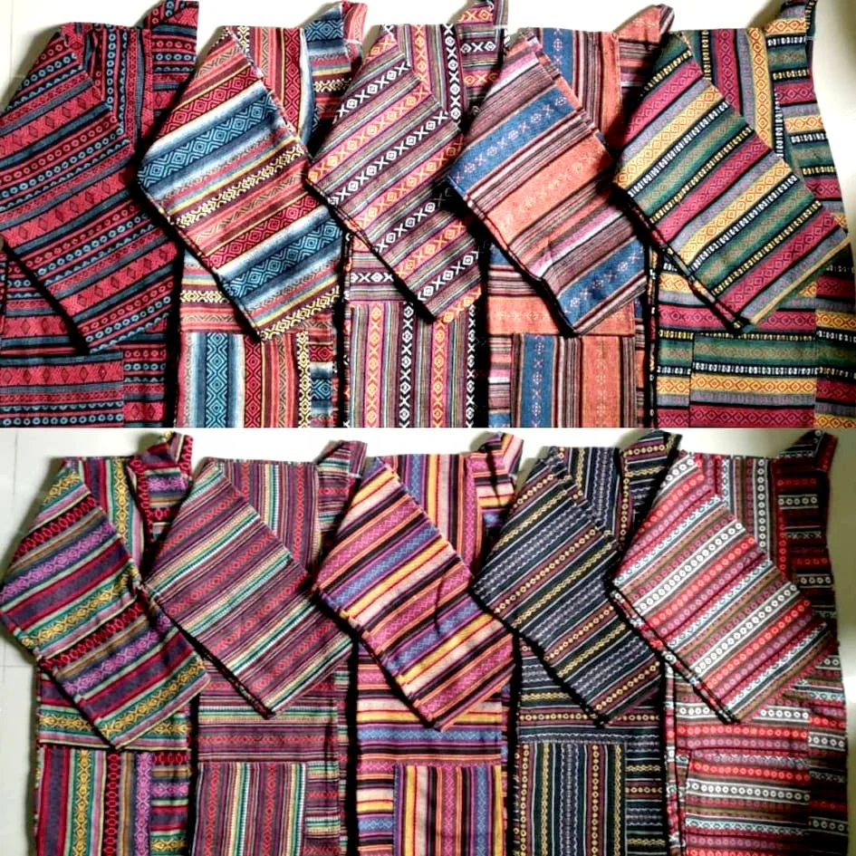 Handmade Onsen Robes Thai Woven Fabric Cotton Yutaka Kimono Japanese ...