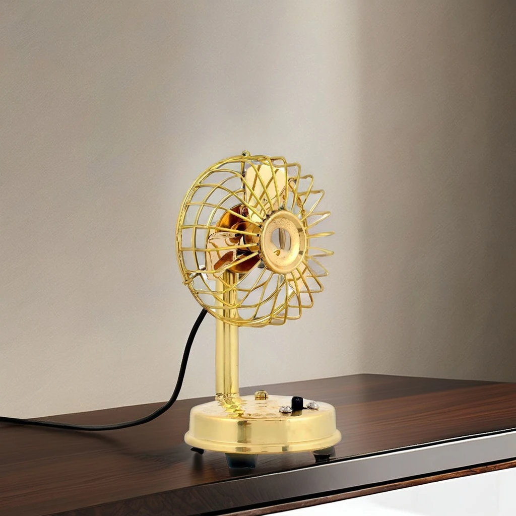 Table Fan, Brass, Battery Powered - detail 2