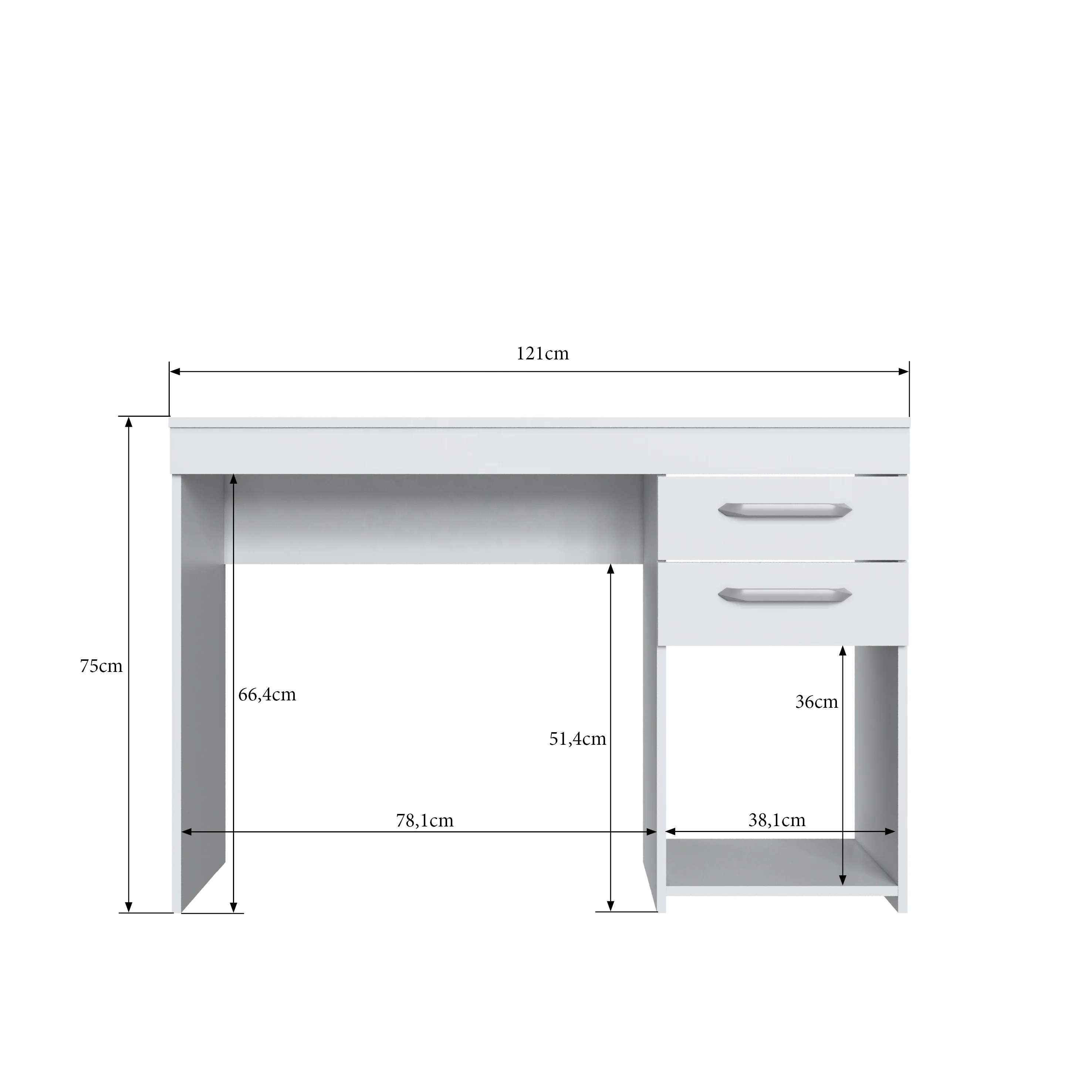 Modern Style Home Office Desk Alice 2 Drawers Wooden Home And Office ...