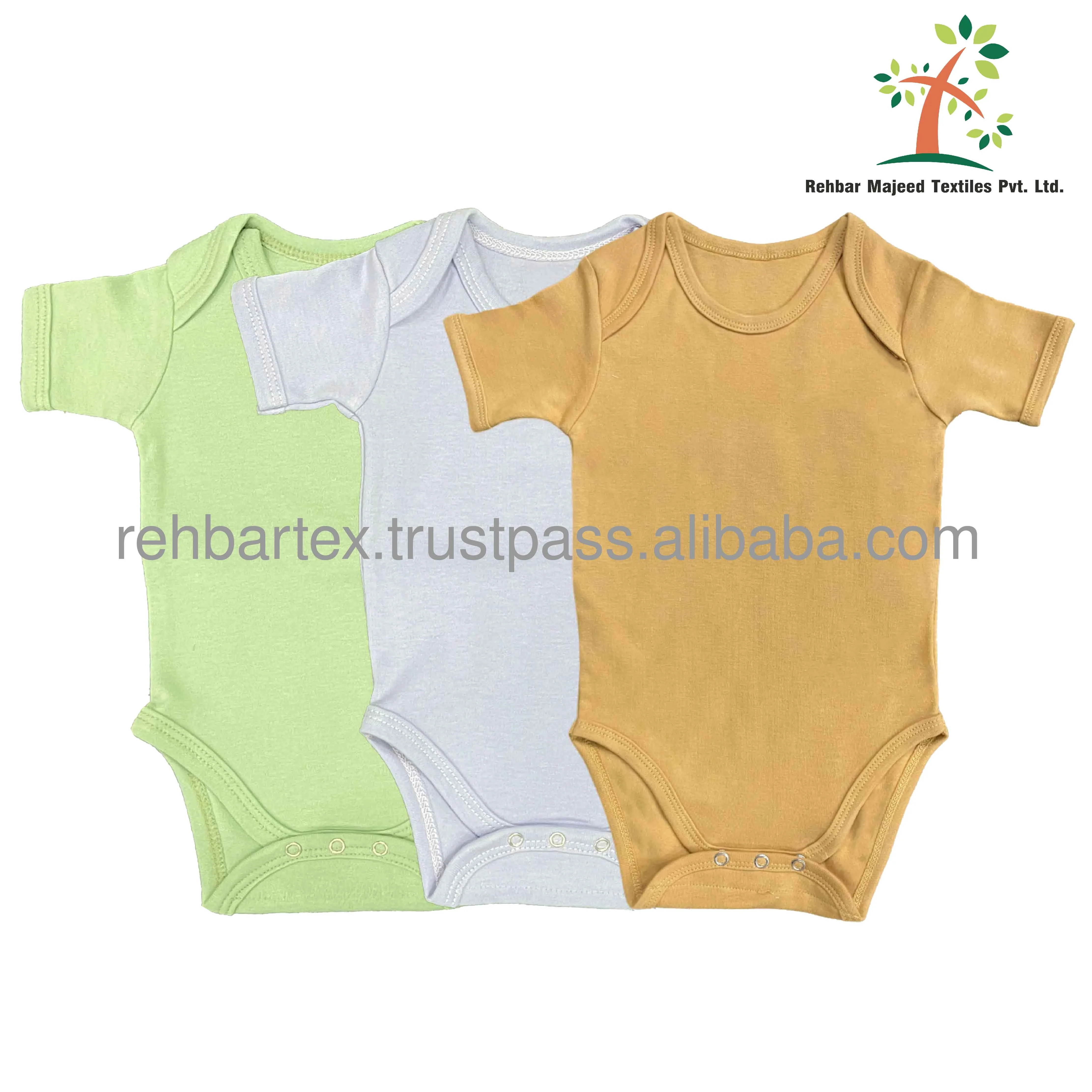 High Quality 100 Cotton Babies Onesie Plain & Printed Short Sleeves